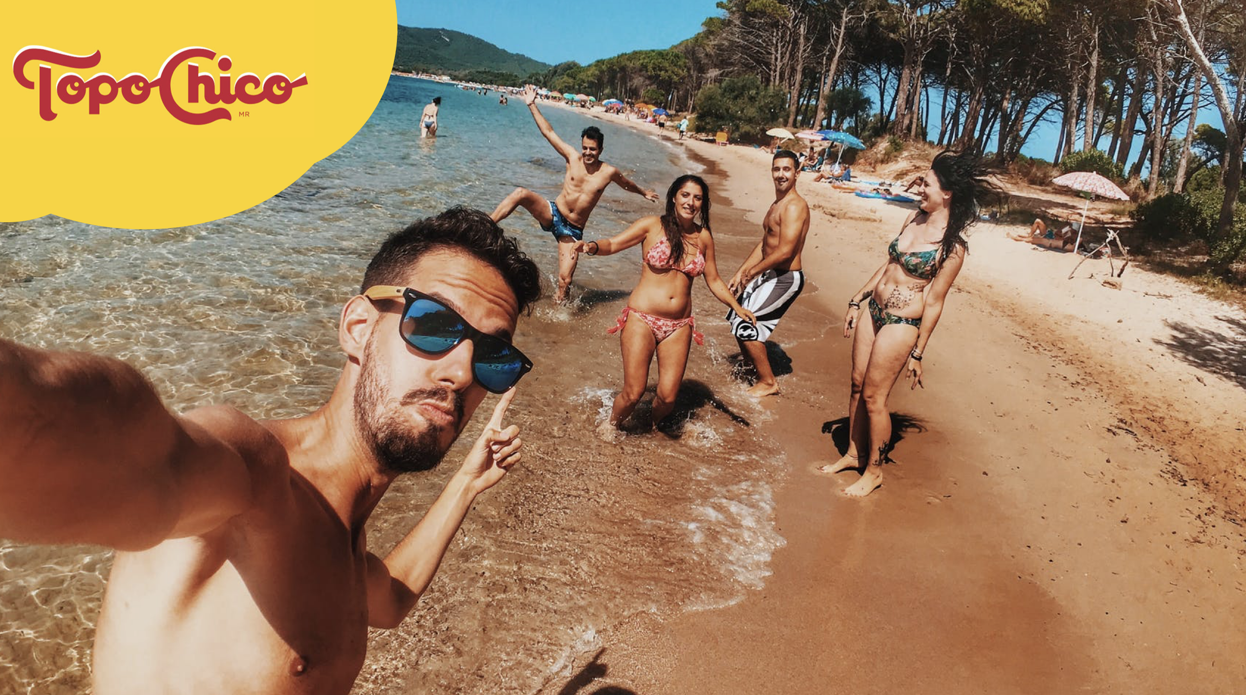 "Topo Chico" — a group of friends on the beach
