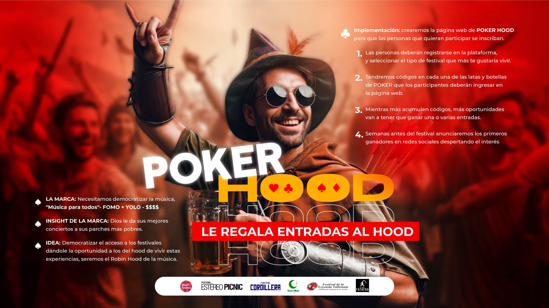 Poker Hood festival-access campaign concept