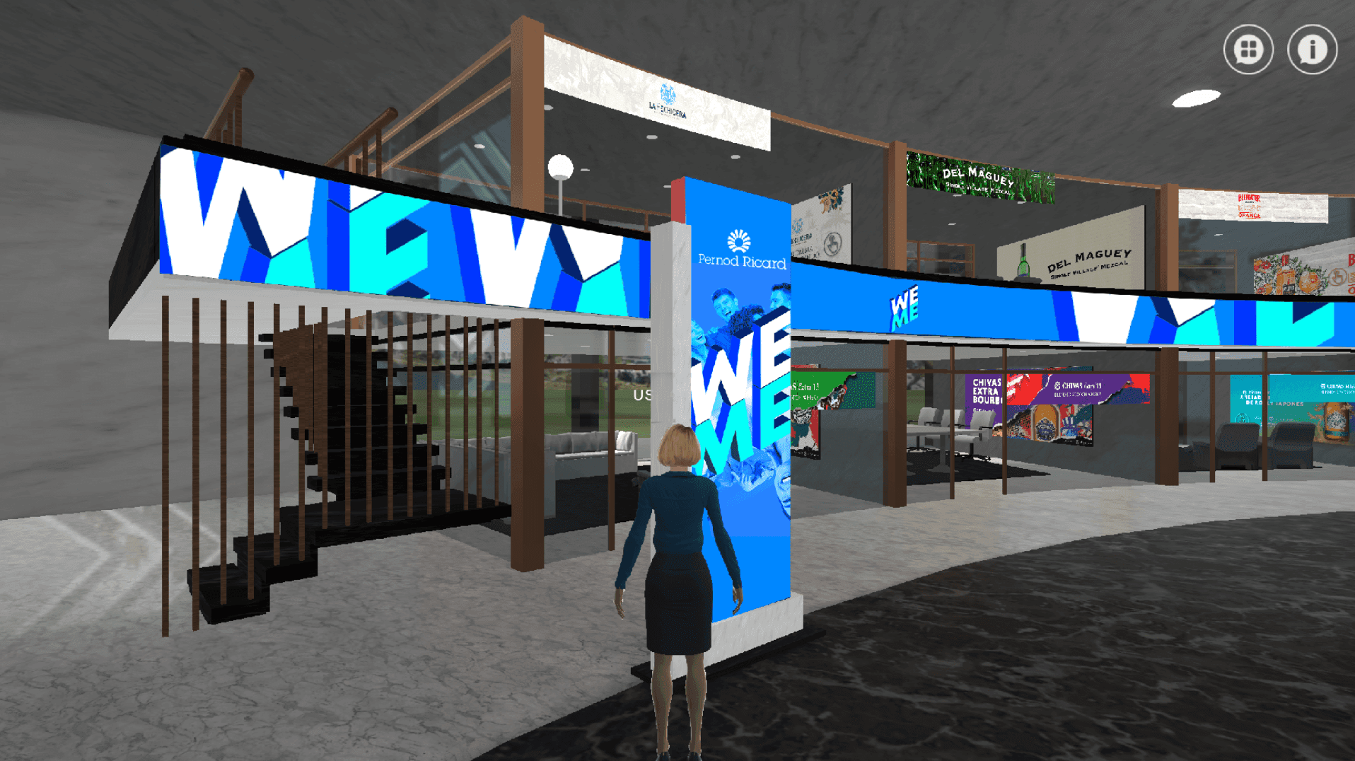 Render of a mall-interior activation with "WE ME" banners